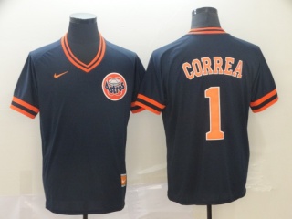 Houston Astros #1 Carlos Correa Nike Cooperstown Collection Legend V-Neck Jersey Blue