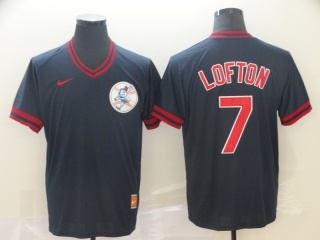 Cleveland Indians #7 Kenny Lofton Nike Cooperstown Collection Legend V-Neck Jersey Blue