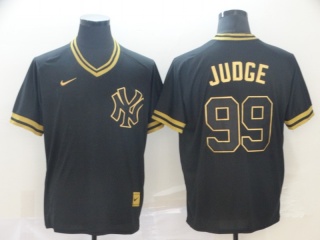 New York Yankees #99 Aaron Judge Nike Fashion Jersey Black Gold