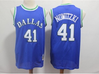 Dallas Mavericks 41 Dirk Nowitzki 1998-99 Throwback Jerseys Blue