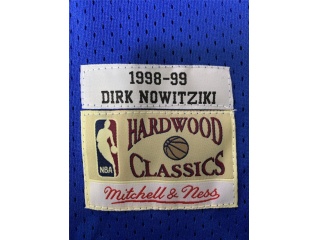 Dallas Mavericks 41 Dirk Nowitzki 1998-99 Throwback Jerseys Blue