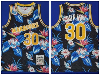 Golden State Warriors 30 Stephen Curry Ness Floral Fashion 2009-10 Throwback Jersey
