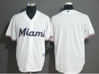 Miami Marlins Blank Cool Base Jersey 2019 White