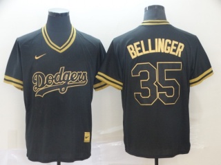 Nike Los Angeles Dodgers 35 Cody Bellinger Black Gold Baseball Jersey