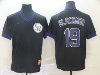 Nike Colorado Rockies 19 Charlie Blackmon Cooperstown Collection Legend V-Neck Jersey Black