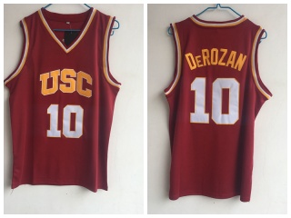 USC Trojans #10 Demar DeRozan Baksetball Jerseys Red