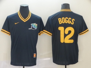 Tampa Bay Rays #12 Wade Boggs Nike Cooperstown Collection Legend V-Neck Jersey Blue