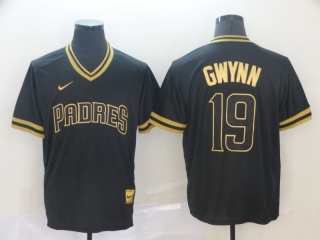 San Diego Padres #19 Tony Gwynn Nike Fashion Jersey Black Gold