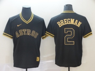 Houston Astros #2 Alex Bregman Nike Fashion Jersey Black Gold