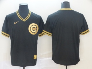 Chicago Cubs Blank Nike Fashion Jersey Black Gold