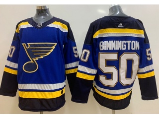 Adidas St.Louis Blues #50 Jordan Binnington Hockey Jersey Blue