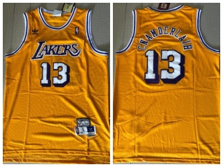 Los Angeles Lakers #13 Wilt Chamberlain Throbwack Jersey Yellow