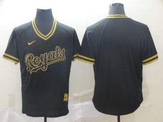 Kansas City Royals Blank Nike Fashion Jersey Black Gold