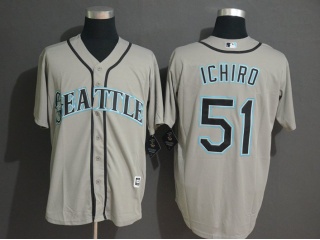 Seattle Mariners 51 Ichiro Suzuki Cool Base Baseball Jersey Gray
