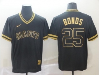 San Francisco Giants #25 Barry Bonds Fashion Jersey Black Gold