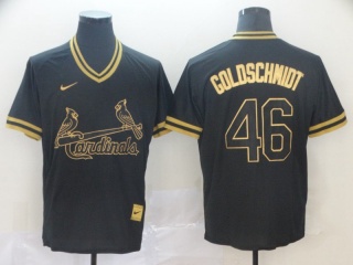 Nike St. Louis Cardinals #46 Paul Goldschmidt Fashion Jersey Black Gold