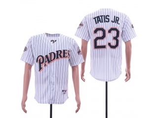 San Diego Padres 23 Fernando Tatis Jr. Turn Back Jersey White Pinstripes