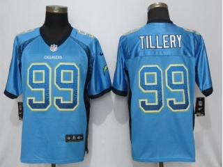 Los Angeles Chargers 99 Jerry Tillery Drift Fashion Elite Football Jersey Blue