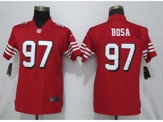 Womens San Francisco 49ers 97 Nick Bosa Color Rush Limited Jersey Red