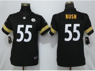 Woman Pittsburgh Steelers 55 Devin Bush Vapor Limited Jersey Black
