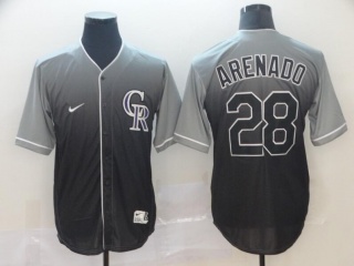 Colorado Rockies 28 Nolan Arenado Blank Nike Fade Baseball Jersey Gray