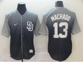 San Diego Padres #13 Manny Machado Blank Nike Fade Baseball Jersey Gray