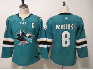 Adidas Woman San Jose Sharks Jerseys #8 Joe Pavelski Hockey Jersey Green