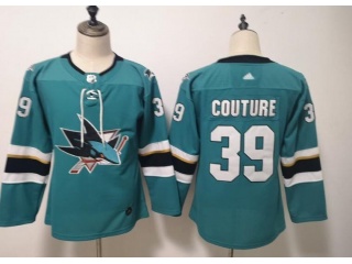 Adidas Youth San Jose Sharks Jerseys #39 Logan Couture Hockey Jersey Green