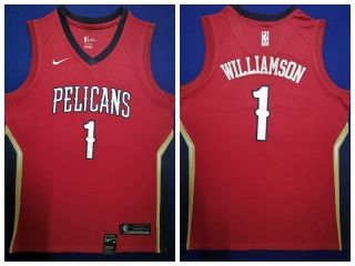 Nike New Orleans Pelicans 1 Zion Williamson Basketball Jersey Red