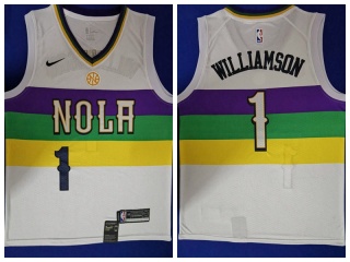 Nike New Orleans Pelicans 1 Zion Williamson Basketball Jersey White City