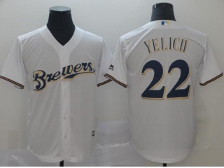 Milwaukee Brewers #22 Christian Yelich Cool Base Jersey White