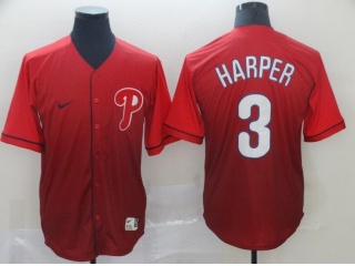 Philadelphia Phillies #3 Bryce Harper Nike Fade Jersey Red