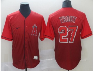 Los Angeles Angels #27 Mike Trout Nike Fade Jersey Red
