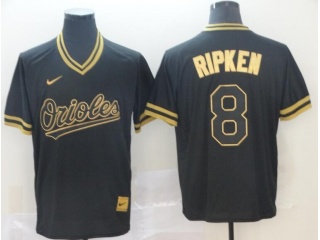 Baltimore Orioles #8 Cal Ripken Fashion Jersey Black Gold