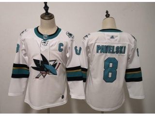 Adidas Woman San Jose Sharks Jerseys #8 Joe Pavelski Hockey Jersey White