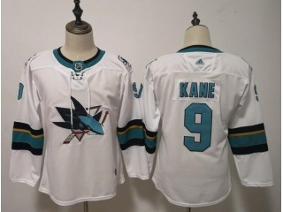 Adidas Woman San Jose Sharks Jerseys #9 Evander Kane Hockey Jersey White