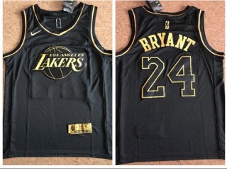 Los Angeles Lakers #24 Kobe Bryant Swingman Jersey Black Golden