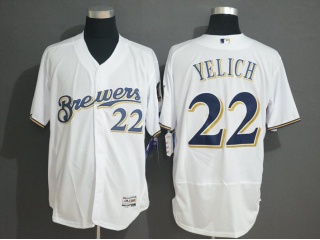 Milwaukee Brewers 22 Christian Yelich Flex Base Jersey White