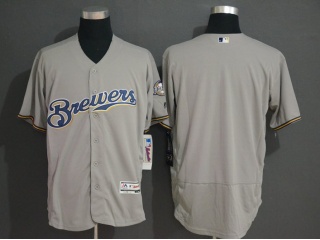 Milwaukee Brewers Blank Flex Base Jersey Gray