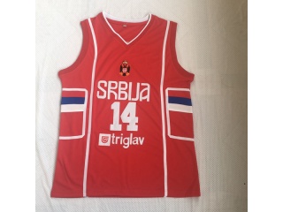 Serbia Srbija 14 Nikola Jokic Retro Basketball Jersey Red