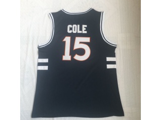 Bulldogs High School 15 Jermaine Cole Basketball Jersey Navy Blue