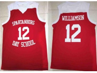 Spartanburg Day School Griffins 12 Zion Williamson Basketball Jersey Red