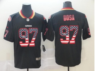 San Francisco 49ers 97 Nick Bosa USA Flag Vapor Limited Jersey Black