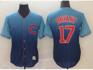 Chicago Cubs #17 Kris Bryant Nike Fade Jersey Blue