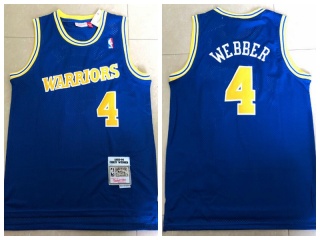 Golden State Warriors 4 Chris Webber Throwback Basketball Jersey Blue