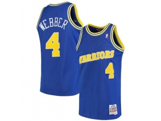 Golden State Warriors 4 Chris Webber Throwback Basketball Jersey Blue