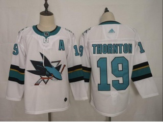 Adidas San Jose Sharks 19 Joe Thornton Ice Hockey Jersey White