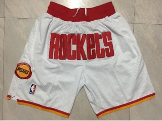 Houston Rockets Throwback Shorts White