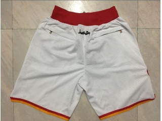 Houston Rockets Throwback Shorts White