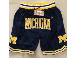 Michigan Wolverines Throwback Basketball Short Navy Blue